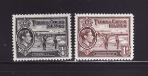 Turks and Caicos Islands 78, 80 MHR George VI, Raking Salt