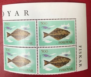 1983 Faroe Islands Plate block Halibut Sc 99 CV $1.60 Lot 593