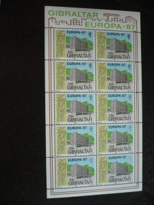 Stamps - Gibraltar - Scott#499-500 - Mint Never Hinged Sheets of 10 Stamps each