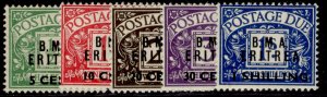 BOIC - ERITREA GVI SG ED1-ED5, 1948 postage due set, LH MINT. Cat £65.