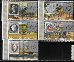 Niue 1980 Sir Rowland Hill Penny Postage Stamp Zeapex Sc 281-285 MNH A395