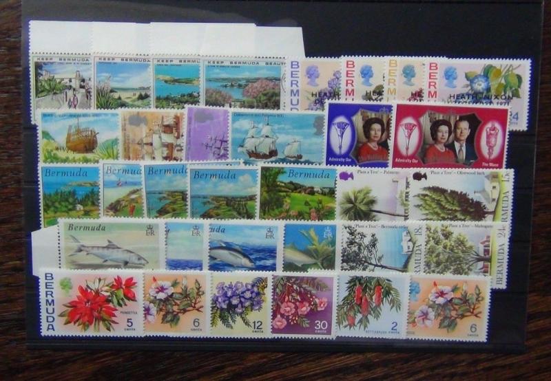 Bermuda 1971 1973 Beautiful Voyage Golf Talks Fishing Trees Wedding etc sets MNH