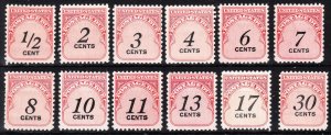 MOstamps - US Mint OG NH Postage Due (12 stamps) - Lot # HS-D178