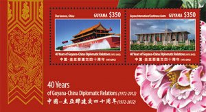 Guyana - 2012 - China Relations 40 Years - Souvenir Sheet - MNH