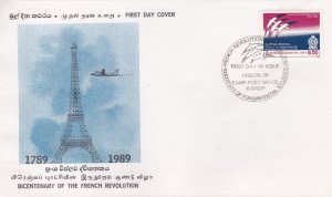 Sri Lanka # 921, French Revolution Bicentennial, First Day Cover