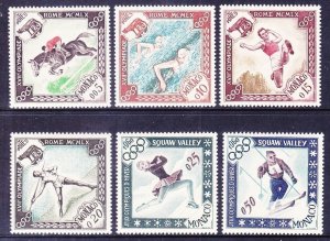 Monaco 454-59 MNH 1960 Summer & Winter Rome Olympic Games Set