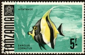 Tanzania 32 - Used - 5sh Moorish Idol (1967) (cv $2.40) (3) +