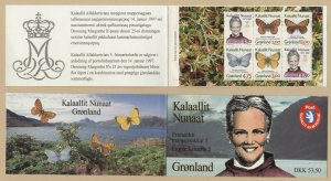 Denmark Greenland Danmark Scott 314-318 Butterflies 1997 MNH booklet