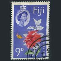 FIJI 1963 - Scott# 180 Flower 9p Used