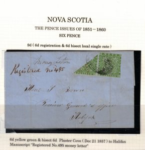 Nova Scotia #4a Used Pair With Bisect On Rare Cover **With Certificate**