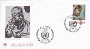 U.N.  - Geneva # 21, Picasso Painting, First Day Cover