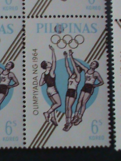 PHILIPPINES 1964 SC#915-8 OLYMPIC GAMES-TOKYO-JAPAN MNH BLOCK VF-COMPLETE SET