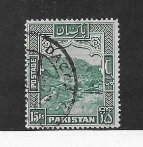 Pakistan Sc #42 15Rs blue green used VF