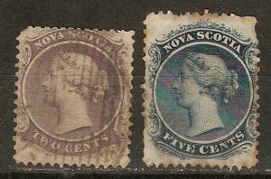 Nova Scotia 9-10 SG 11-12 Used F/VF 1860 SCV $19.00