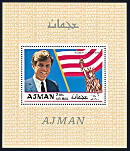 Ajman Michel Blocks 122A-124A, MNH, The Kennedy Brothers souvenir sheets