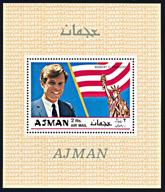 Ajman Michel Blocks 122A-124A, MNH, The Kennedy Brothers souvenir sheets