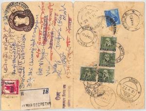 BL172 India REFUGEE RELIEF Cover 1972 *WAR SECRETARY*Registered EXPERIMENTAL PO 