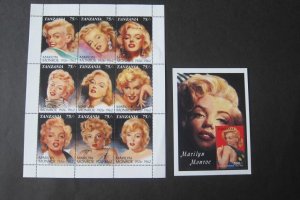 Tanzania 1992 Sc 809,8`8 marilyn Monroe  MNH