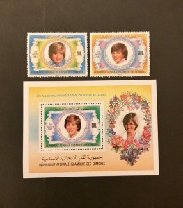 Stamps Comoro Islands Scott #546-548 never hinged