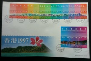 Hong Kong Definitive Scenes 1997 (FDC) *official postmark (High + Low Value)