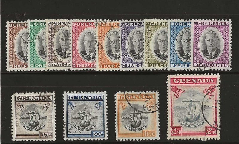 Grenada Sc #151-163  used set of 13 VF