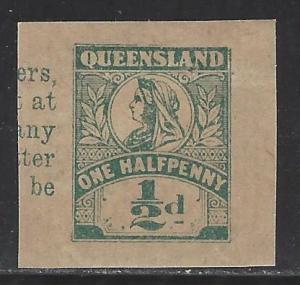 Queensland H&G # E9, cut square of pse postal stationery wrapper, issued 1899