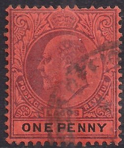 Lagos 1904 - 06 KEV11 1d Purple & Black SG 55 ( M1281 )