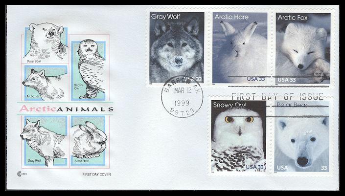 #3288-92 Arctic Animals Covercraft FDC