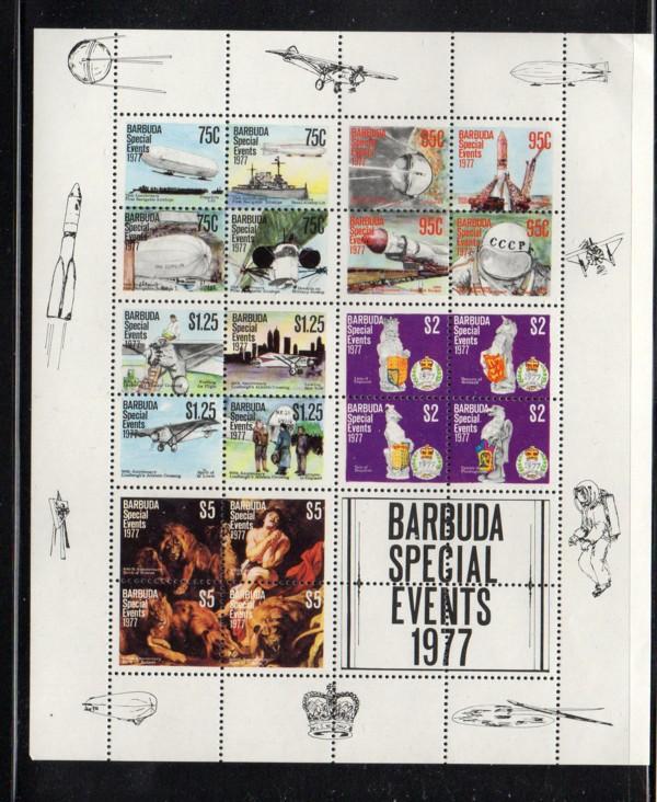 Barbuda  Sc 322a 1977 Anniversaries stamp sheet mint NH