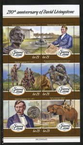 SIERRA LEONE 2023 210th ANNIVERSARY OF DAVID LIVINGSTONE SHEET MINT NH