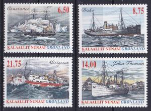 Greenland 434-437 MNH 2004 Ships CV $20.25