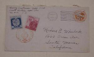 JAPAN   COVER APO 500 ON USA ENTIRE 1957 MAY 3