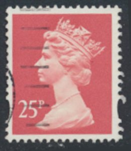 GB  Machin 25p SG Y1690 2 yellow bands Used SC# MH213 see scans & details