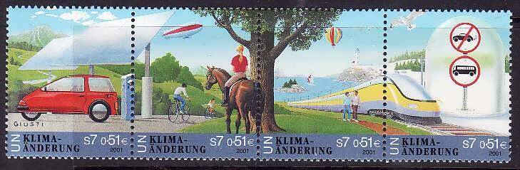 United Nations Vienna-Sc#300a- id8-unused NH set-Climate change-Birds-Trains-200