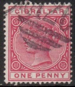 Gibraltar Scott 10 - SG9, 1886 Victoria 1d used