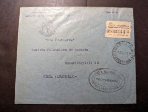 1953 Registered Argetina Cover Buenos Aires to Vienna Austria