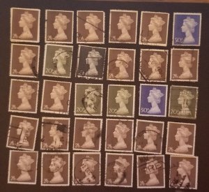 Queen Elizabeth II Jumbo Large Machin GREAT BRITAIN Used Stamp Lot T4018