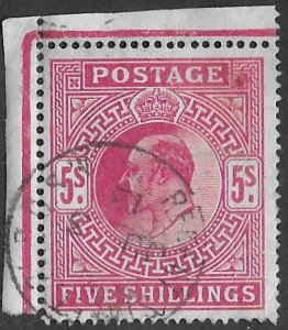 Great Britain  # 140  Edward VII  -  5sh  (1) VF  Used