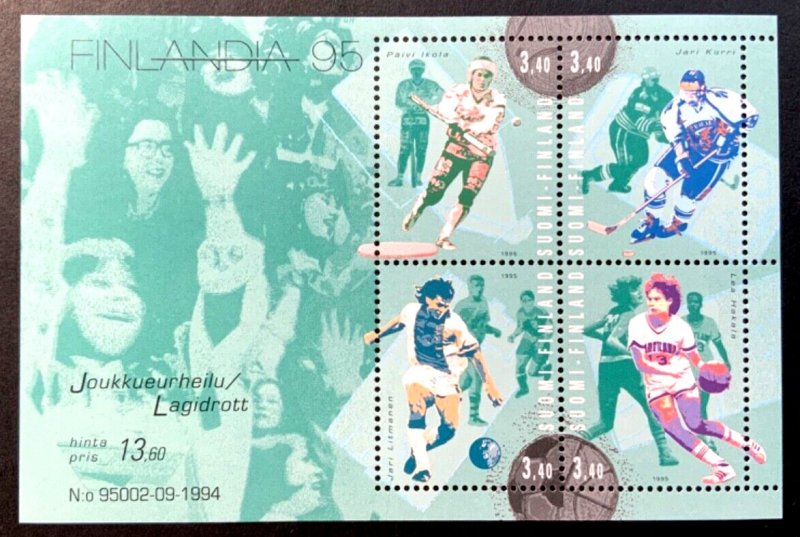 Finland MNH #957 1994 Souvenir Sheet of 4 SCV $7.00 Sports 