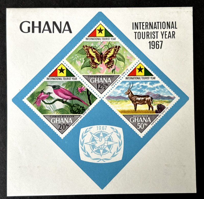 Ghana: 1967, International Tourist Year,  imperforate miniature sheet, MNH