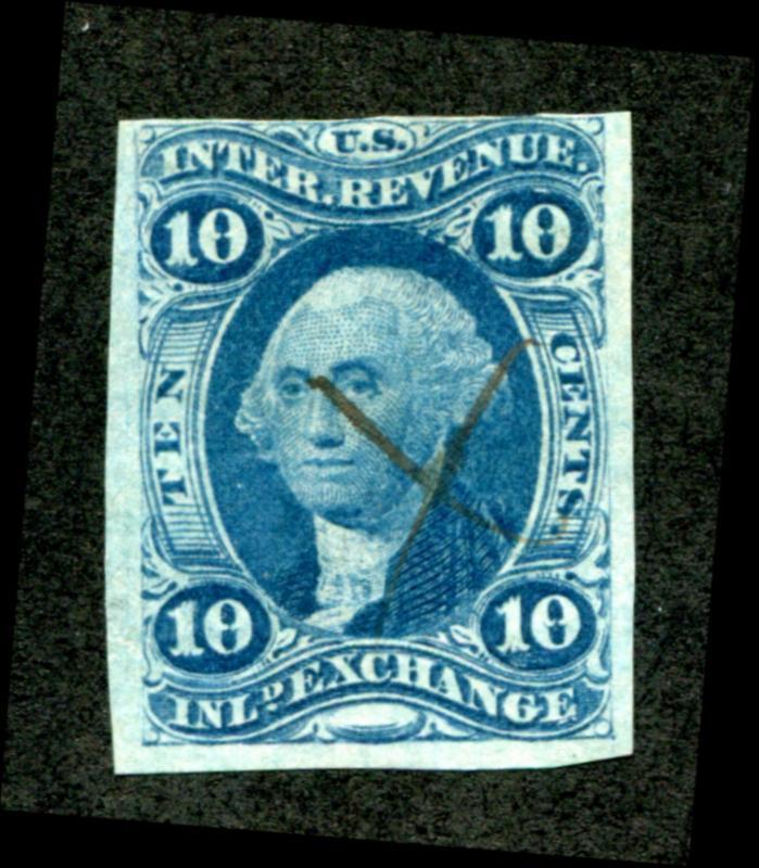 U.S. R36a used, 10c Inland Exchange, imperf, F-VF