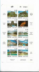 VENEZUELA 1987 TOURISM LANDSCAPES TOURIST DEVELOPMENT MI2420/9 MINISHEET 10 VAL