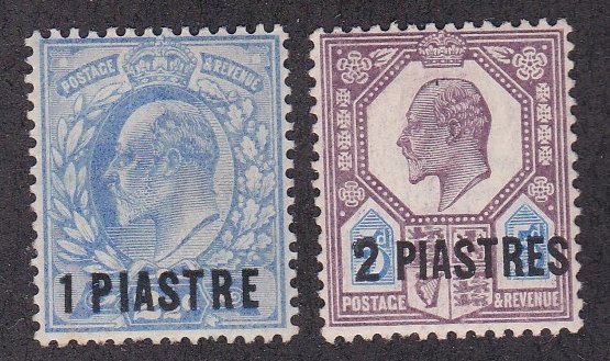 Great Britain -Turkish Empire # 13-14, Hinged, 1/2 Cat.