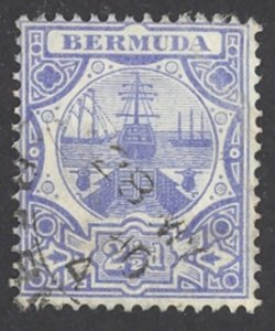 Bermuda Sc# 38 Used (a) 1910 2 1/2p ultra Dry Dock