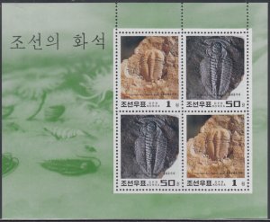 NORTH KOREA Sc #3641.1 CPL MNH  S/S of FOSSILS