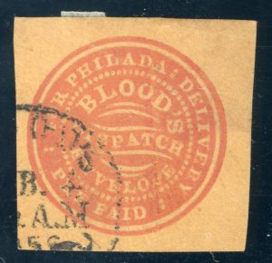 US Scott 15LU6A - Bloods Dispatch - PSE Cert - USED - Philadelphia - See Descpt
