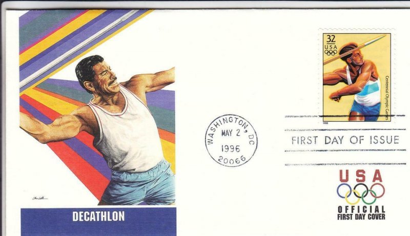 1996, Olympic Games-Decathlon, Fleetwood, FDC (D12874)