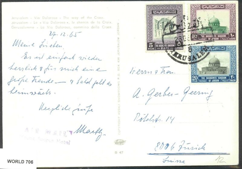 SAVOYSTAMPS-PALESTINE COVER–1965-JORDANIAN SECTION OF JERUSAELEM 