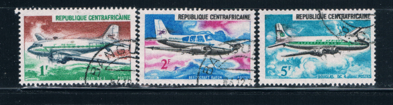 Central African Rep 93-95 Used set Douglas DC 3  (C0114)