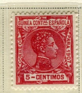 SPAIN COLONIES; GUINEA 1907 early Alfonso issue Mint hinged 5c. value